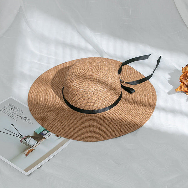 Custom Floppy Hats with black ribbons, Bridesmaids Sun Hats,hats with names, Bachelorette hats