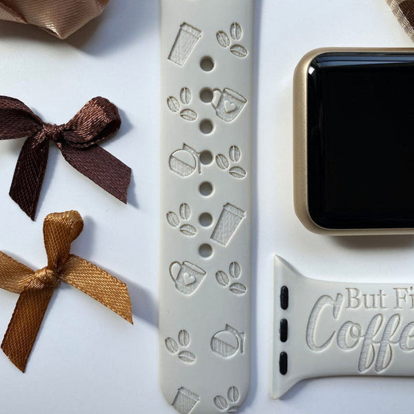 But First Coffee Engraved Apple Watch Band  Personalized Apple Watch Strap