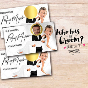 Bridal Shower Scratch Off Game - Perfect Match - Personalized Bride + Groom Image