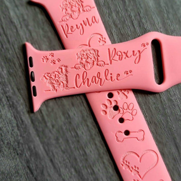 Dog Breed Engraved Watch Band compatible for the "A" Smartwatch dog breed- "A" Watch Band