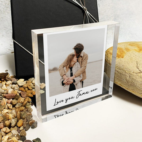 Personalised Acrylic Polaroid Photo Clear Block