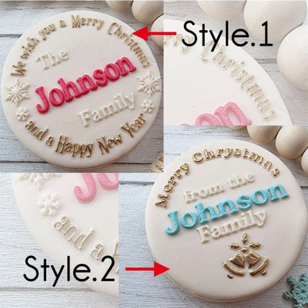 Personalized Christmas Cookie Stamp, Custom Embosser Fondant Stamp