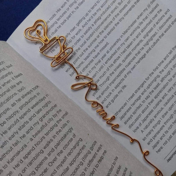 Coffee Wire Name, Tea Wire Name, Personalized Wire Bookmark