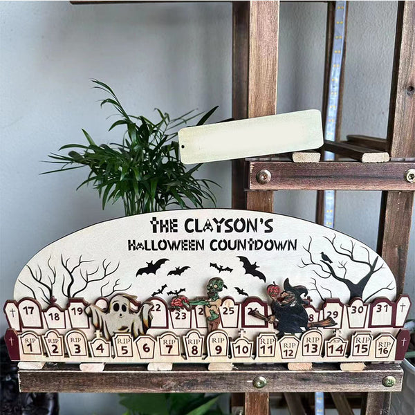 Wooden Halloween Advent Calendar  with Countdown  Reusable   Holiday Decoration Halloween Decor