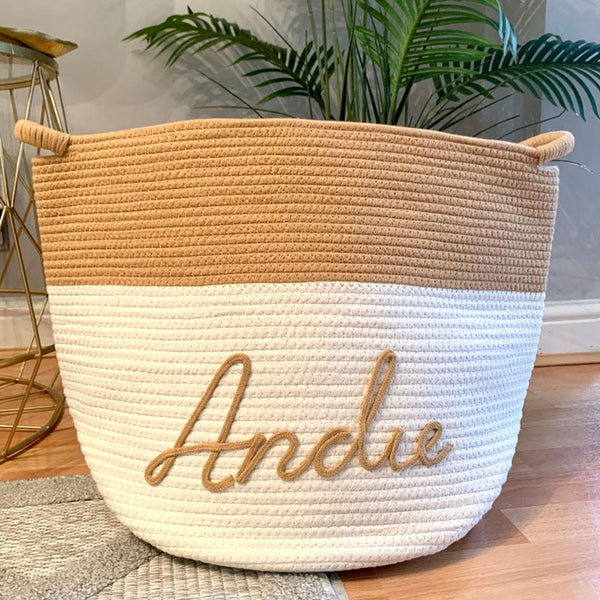 Cotton Woven Rope Personalized Baskets Customized Baby Shower Gift Package Boxes Baskets