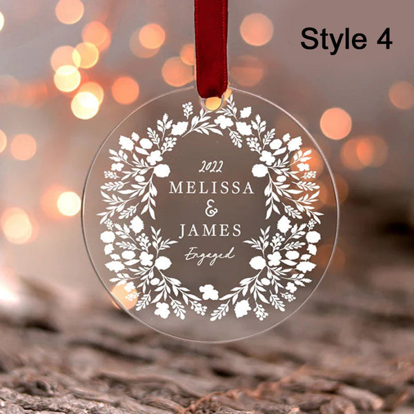 Our First Christmas Engaged Ornament Custom Name Engagement Gifts