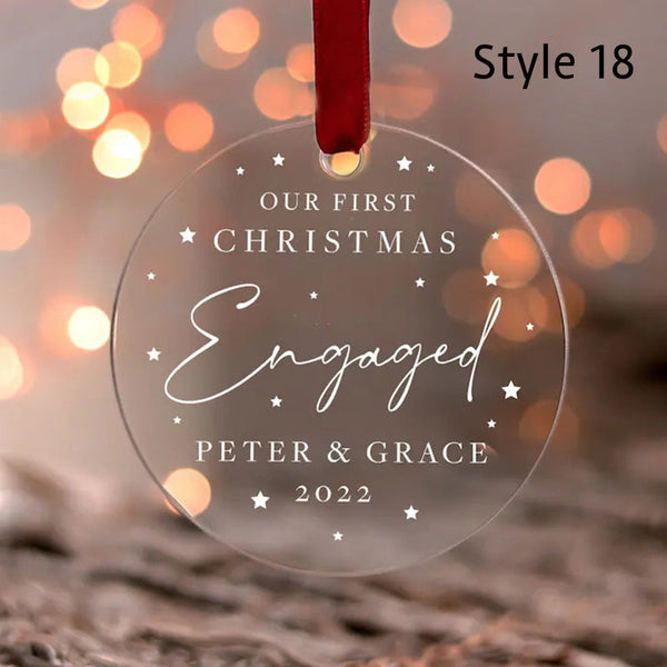 Our First Christmas Engaged Ornament Custom Name Engagement Gifts