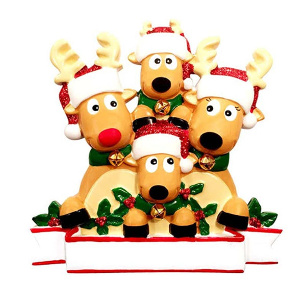 Personalized Reindeer Family Ornament 2021 Family Xmas Moose Decor