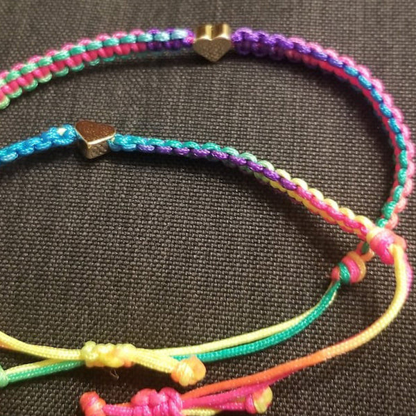 Heart Rainbow Matching Bracelets First Day of Kindergarten