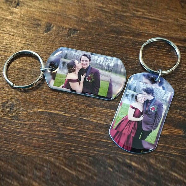 2 photo keychains, personalized photo keychains, custom photo keychains for your lover, friends and family