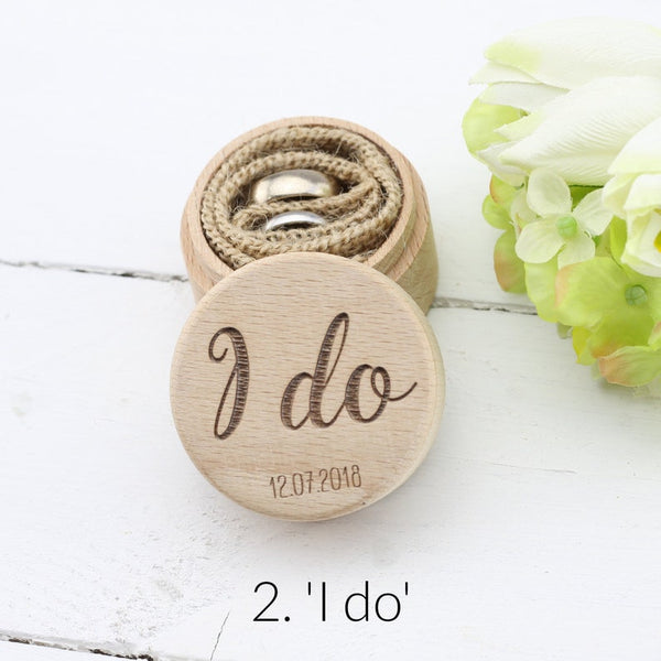 Personalised Wedding Ring Box, Custom Ring Bearer Box, Proposal Box, Engagement Ring, Wooden I Do Box, Rustic, Boho Chic - 9 DESIGN CHOICES