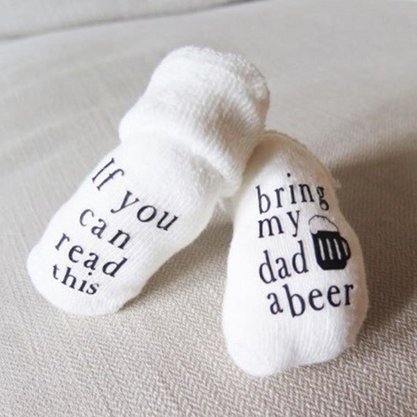 Beer Gifts for Dad, Father's Day Gift, If You can Read this Baby Socks, Unisex Baby Shower Gift