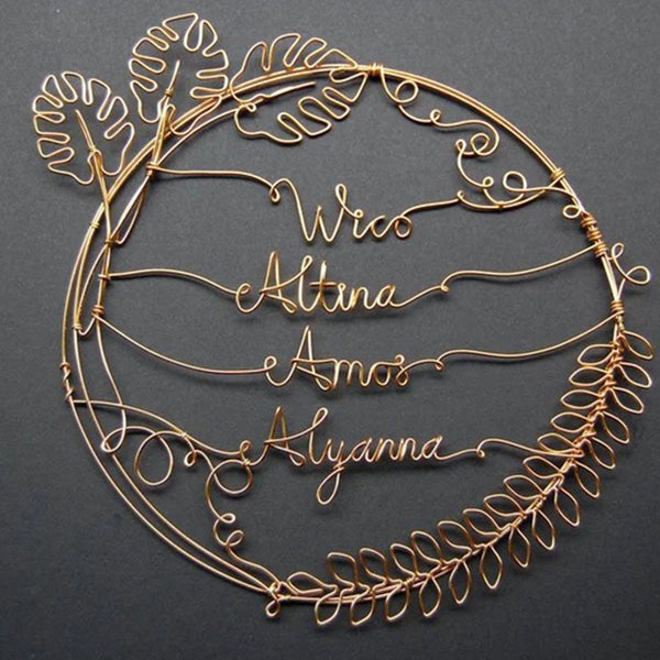 Family Wreath, Custom Name Wreath, Wire Name Art,