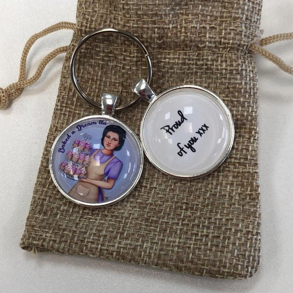 Personalised Friendship, fathers day gifts, Family, Couple (Custom Photo) Keyring Birthday Gift 'Insert Wording'