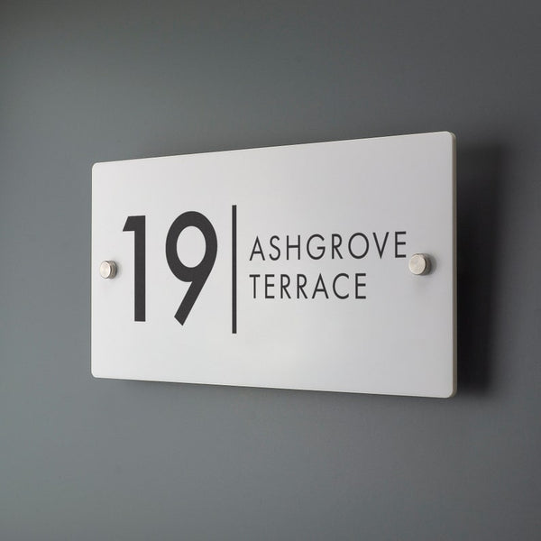 Contemporary Modern House Number Sign Printed Address Signage