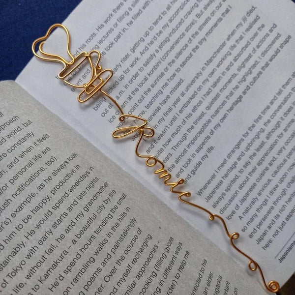 Coffee Wire Name, Tea Wire Name, Personalized Wire Bookmark