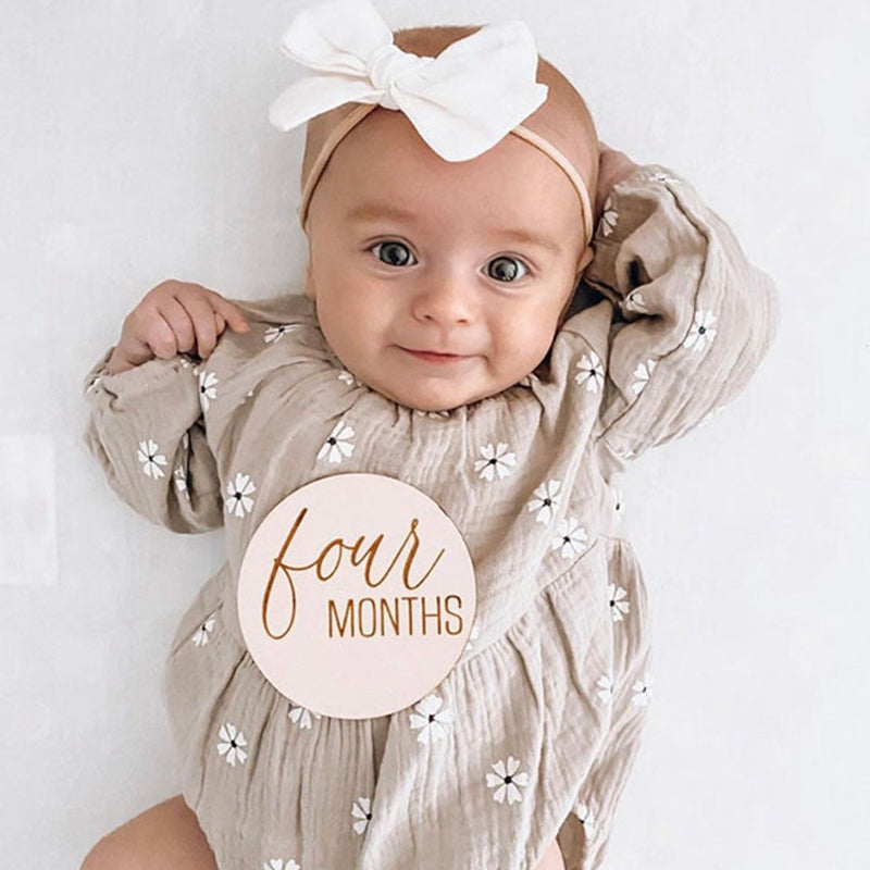 Round Wooden Monthly Milestone for Baby Photos