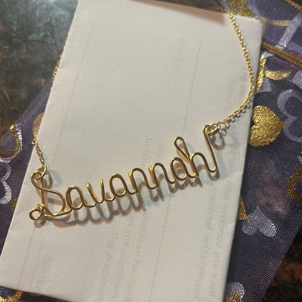 Name necklace, Personalized necklace, wire name necklace gift