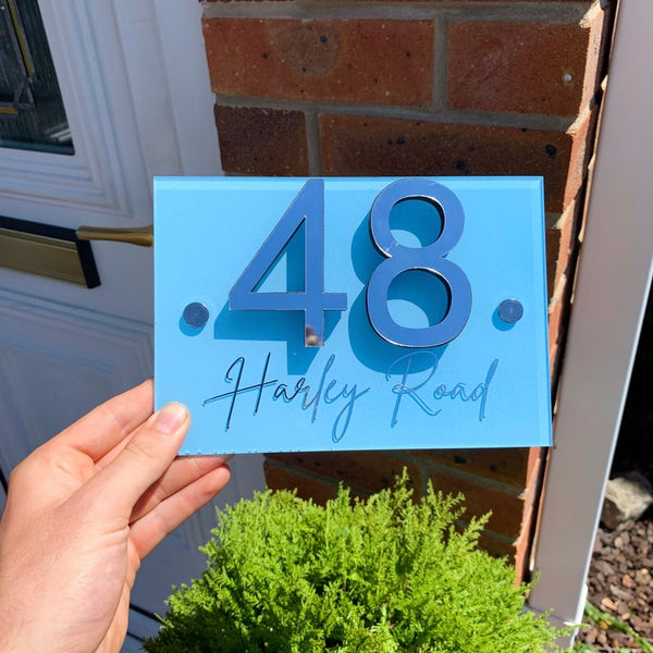 Pastel Coloured Gloss Door Number House Sign House Number Modern Design 3D House Number Personalised House Personalised Plaque Number Sign