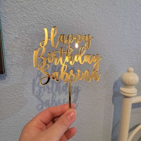 Custom  Acrylic Topper Happy Birthday, Cake Topper