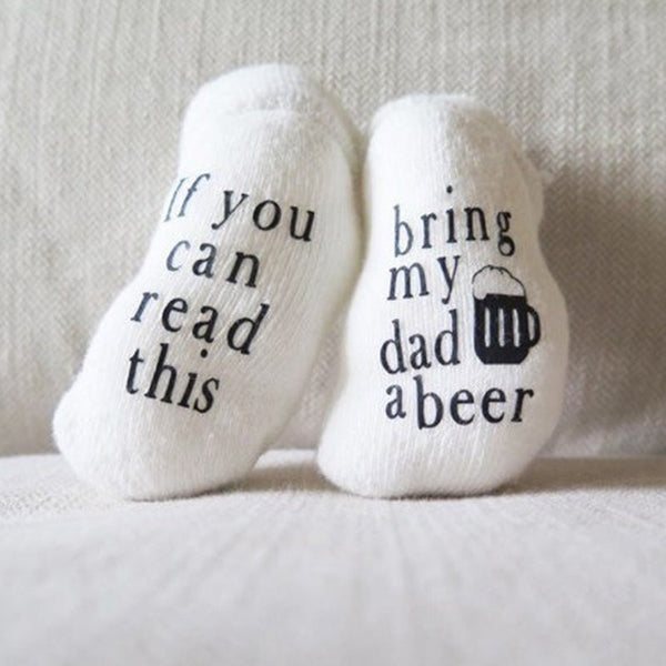 Beer Gifts for Dad, Father's Day Gift, If You can Read this Baby Socks, Unisex Baby Shower Gift