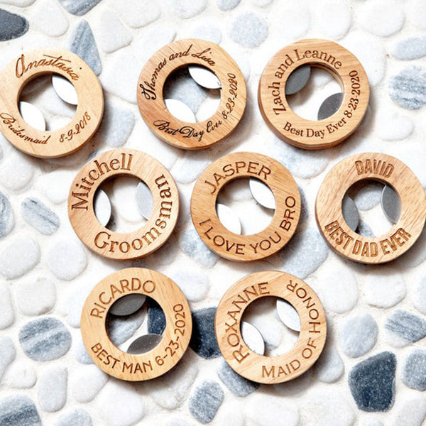 Personalized Engraved Circle Bottle Openers