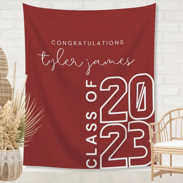 Class of 2023 Custom Graduation Party Backdrop Tapestry