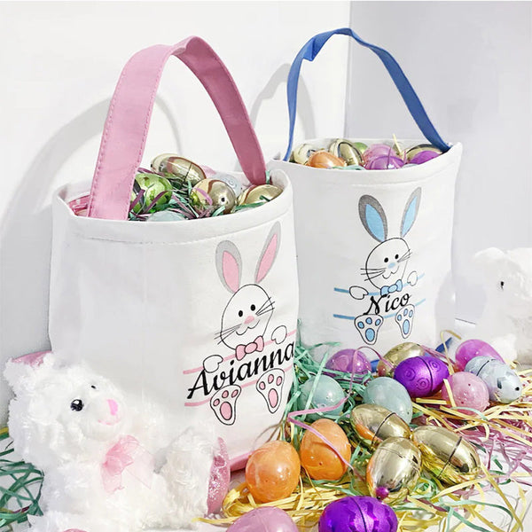 Custom Easter Baskets, Personalized Easter Basket, Easter bag, Easter Basket with name, Bunny basket