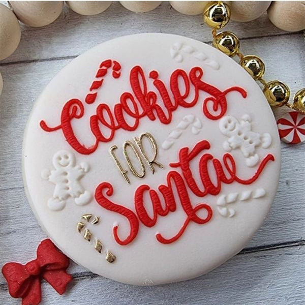 Personalized Christmas Cookie Stamp, Custom Embosser Fondant Stamp