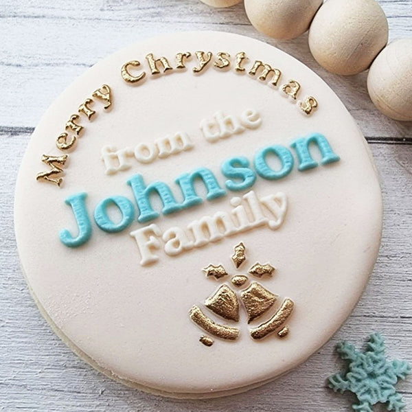 Personalized Christmas Cookie Stamp, Custom Embosser Fondant Stamp