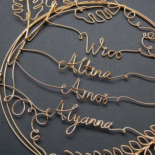 Family Wreath, Custom Name Wreath, Wire Name Art,