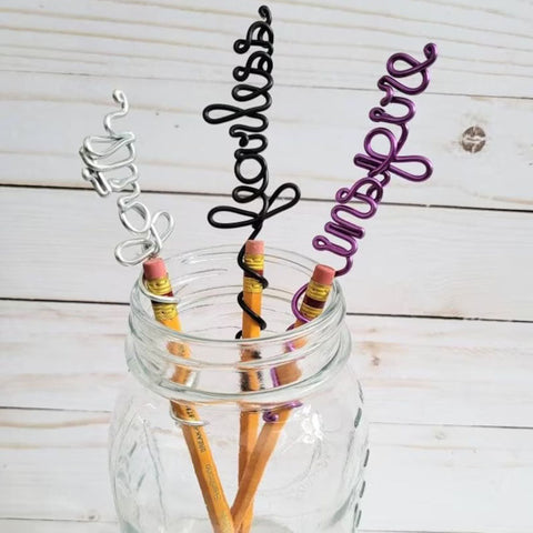 Personalized Wire Pencil Topper, Valentine's Day Gift