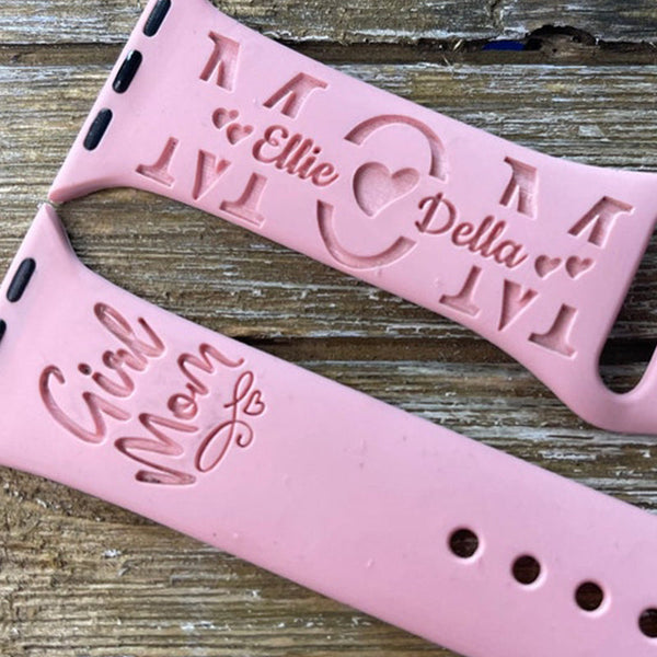 Personalized Apple Watch band ?¡ìC Moms  Girl Mom Watch band Names Custom Gift Engraved