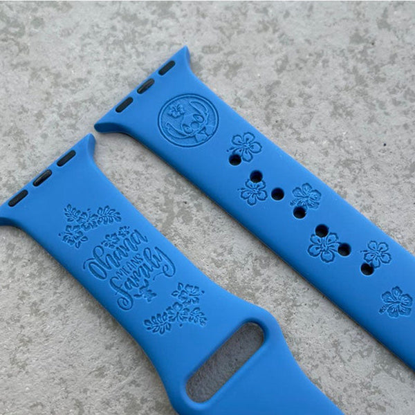 Family Engraved Personalized Apple Watch Band Silicone Strap