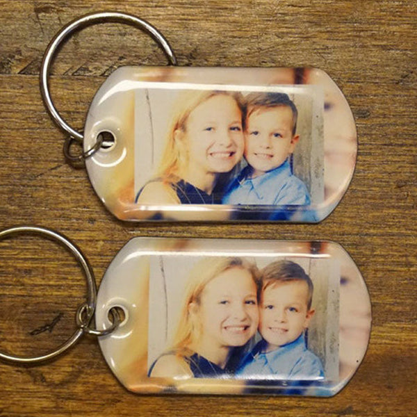 2 photo keychains, personalized photo keychains, custom photo keychains for your lover, friends and family