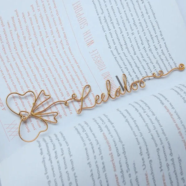 Personalized Wire Name,  Bow Wire Decor, Custom Bookmark