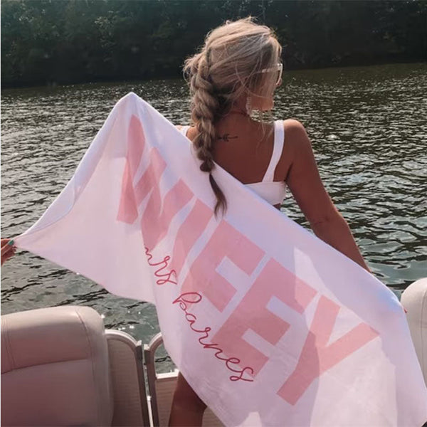 Custom Bride and Bridesmaid Beach Towels