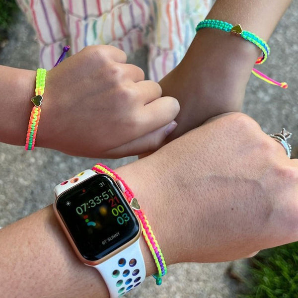 Heart Rainbow Matching Bracelets First Day of Kindergarten