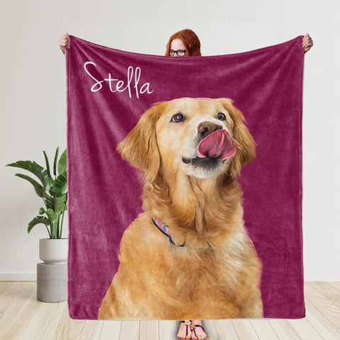 Photo Blanket Dog Blanket Pet Memorial Gifts Custom Printed Blanket