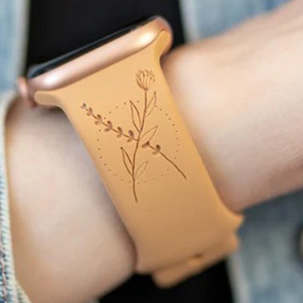 Present Over Perfect Engraved Watch Strap Compatible with Apple Watch Bands, Daily Reminder