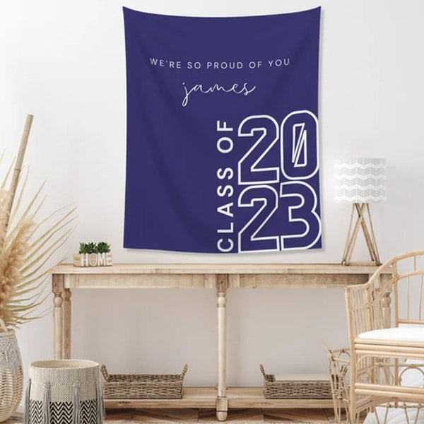 Class of 2023 Custom Graduation Party Backdrop Tapestry