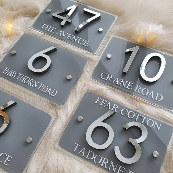 House Door Sign, Personalised House Sign, Acrylic House Sign, House Number Sign