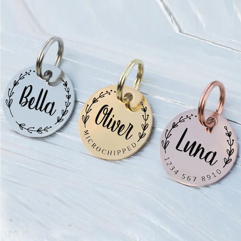 Engraved dog tag Dog ID tag Pet tag Personalized dog name tag Custom pet ID