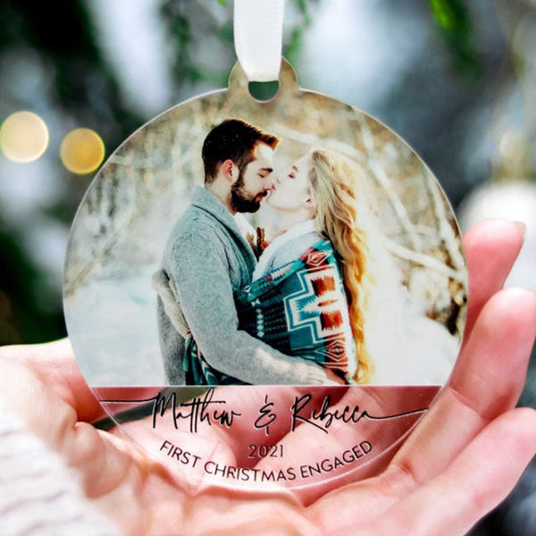 First Christmas Engaged Ornaments, Handmade 2021 Xmas Gifts for Her