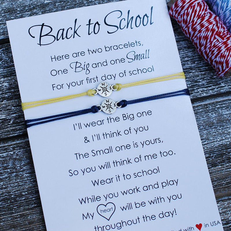 First Day of School Bracelet  Compass Bracelet Kids Bracelets