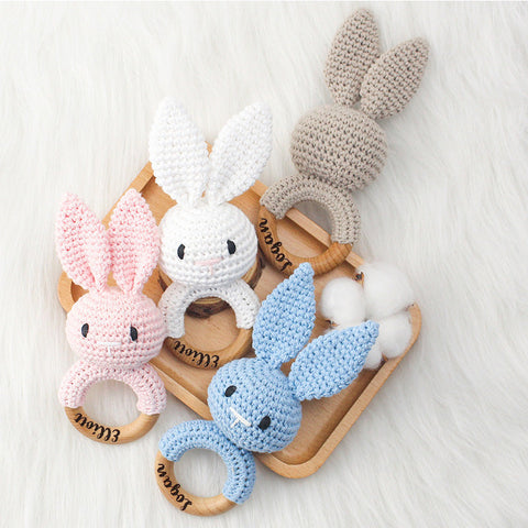 Easter Bunny rattle Personalized bunny New baby toy