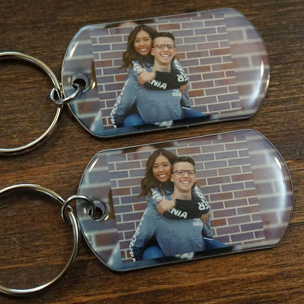 2 photo keychains, personalized photo keychains, custom photo keychains for your lover, friends and family