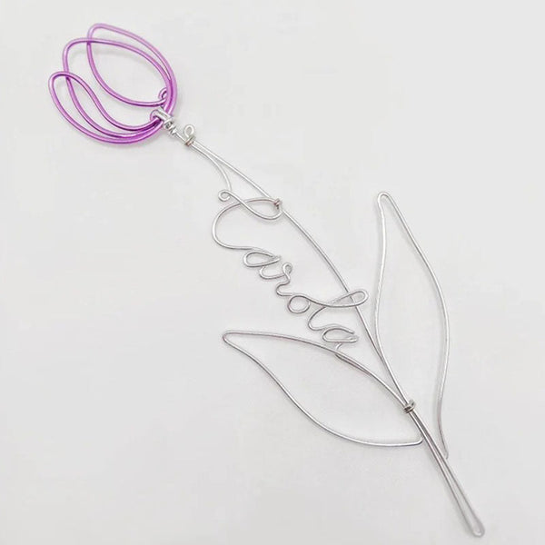 Tulip Wire Name, Wire Name, Personalized Gift Bookmark