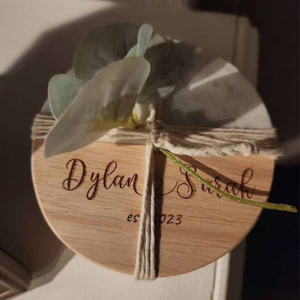 Custom Engraved Marble Wood Coasters | Personalized Gifts Coaster Set New Home Gift