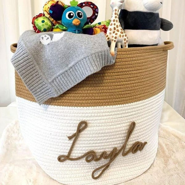 Cotton Woven Rope Personalized Baskets Customized Baby Shower Gift Package Boxes Baskets